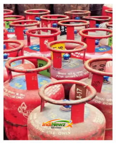 Stacked red gas cylinders for domestic use