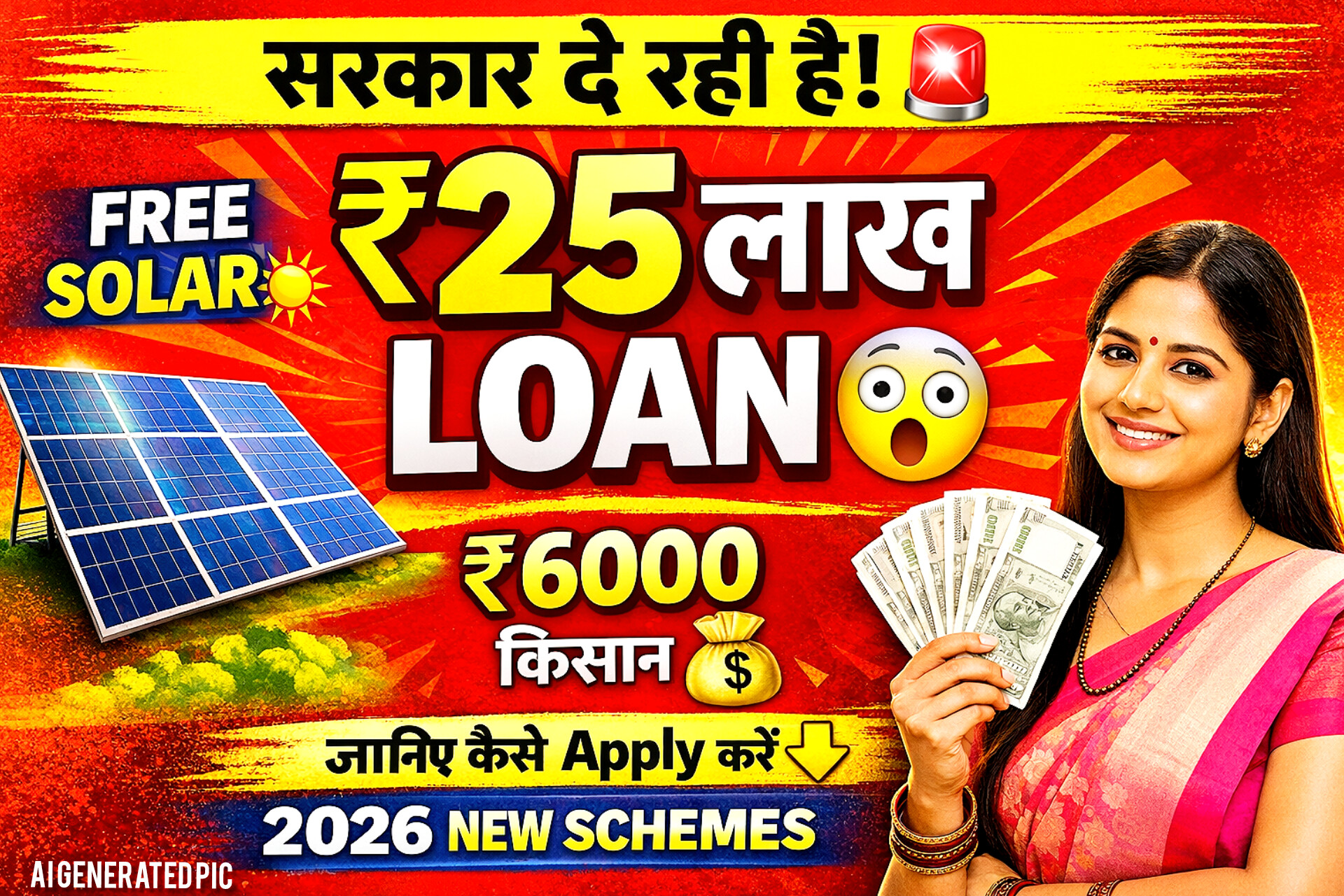 Government Schemes 2026: ₹25 लाख लोन, Free सोलर, PM Kisan ₹6000 और महिला लोन कैसे अप्लाई करे ? जानिए।